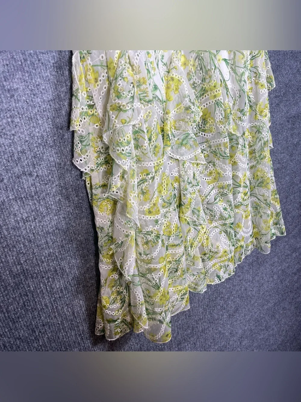 Alice+Olivia Jocelyn Womens 2‎ Sun Ditsy Floral Eyelet Embroidered Midi Skirt